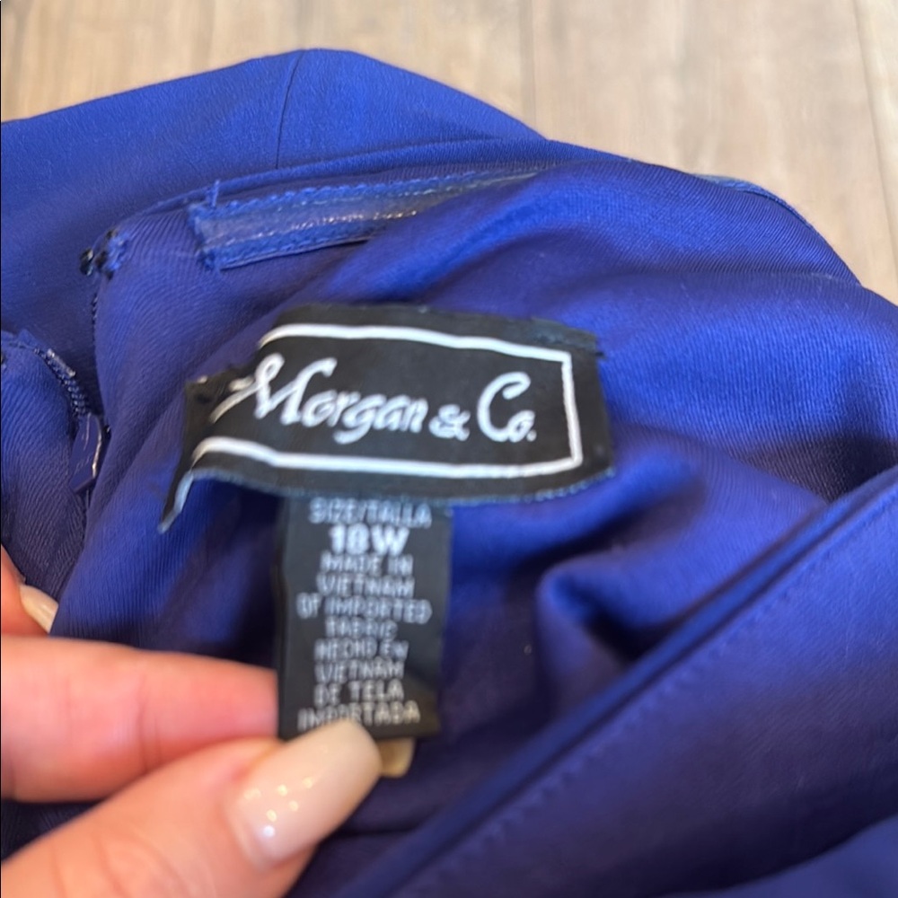 Morgan & Co. Cobalt Blue Satin Top